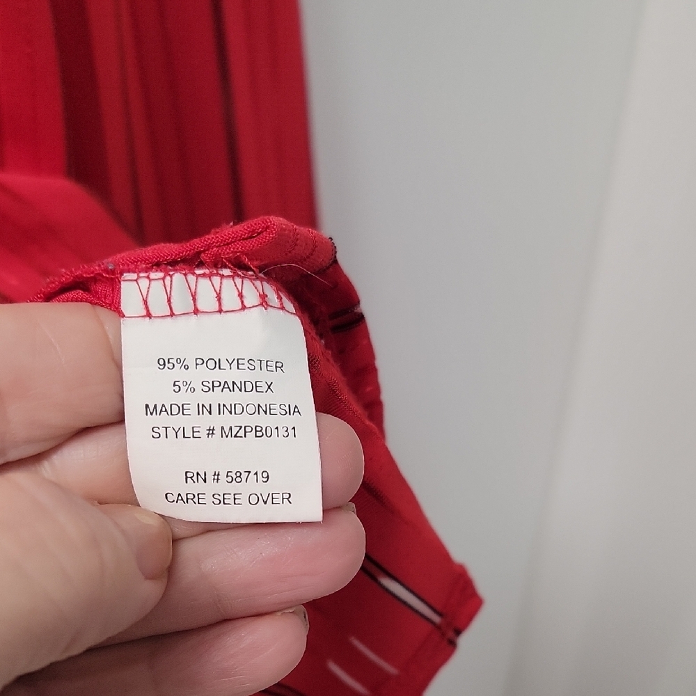 Notations Vibrant Red Top with Stripes - Picture 11 of 12